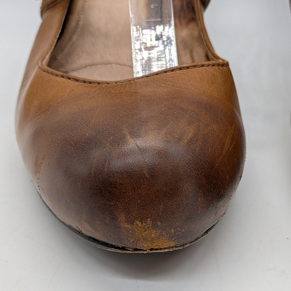 Frye Lois Brown Letter Block Heel 10 - Picture 3 of 13